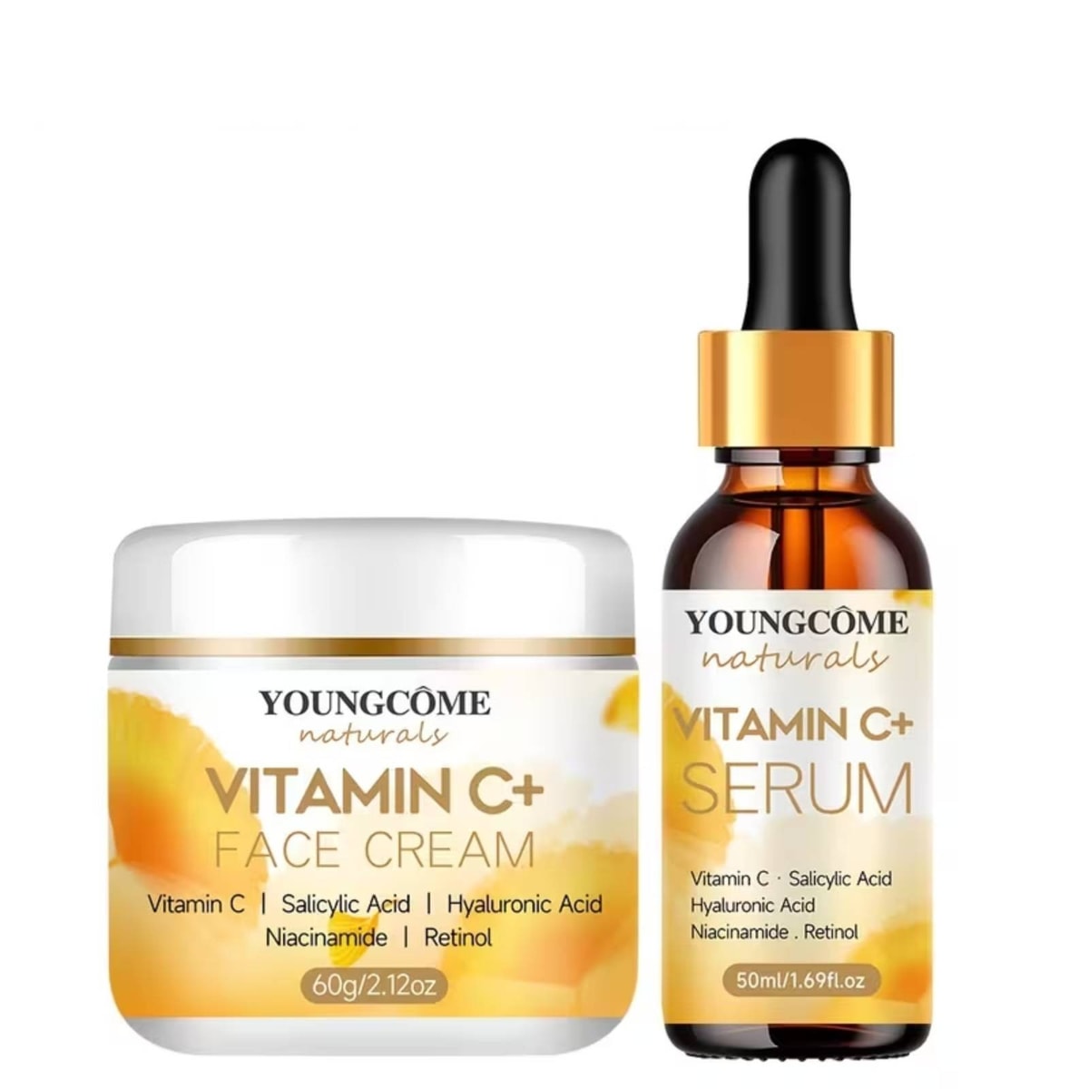 Vitamin C Face Cream with Hyaluronic Acid Retinol Brightening Anti-Aging Serum