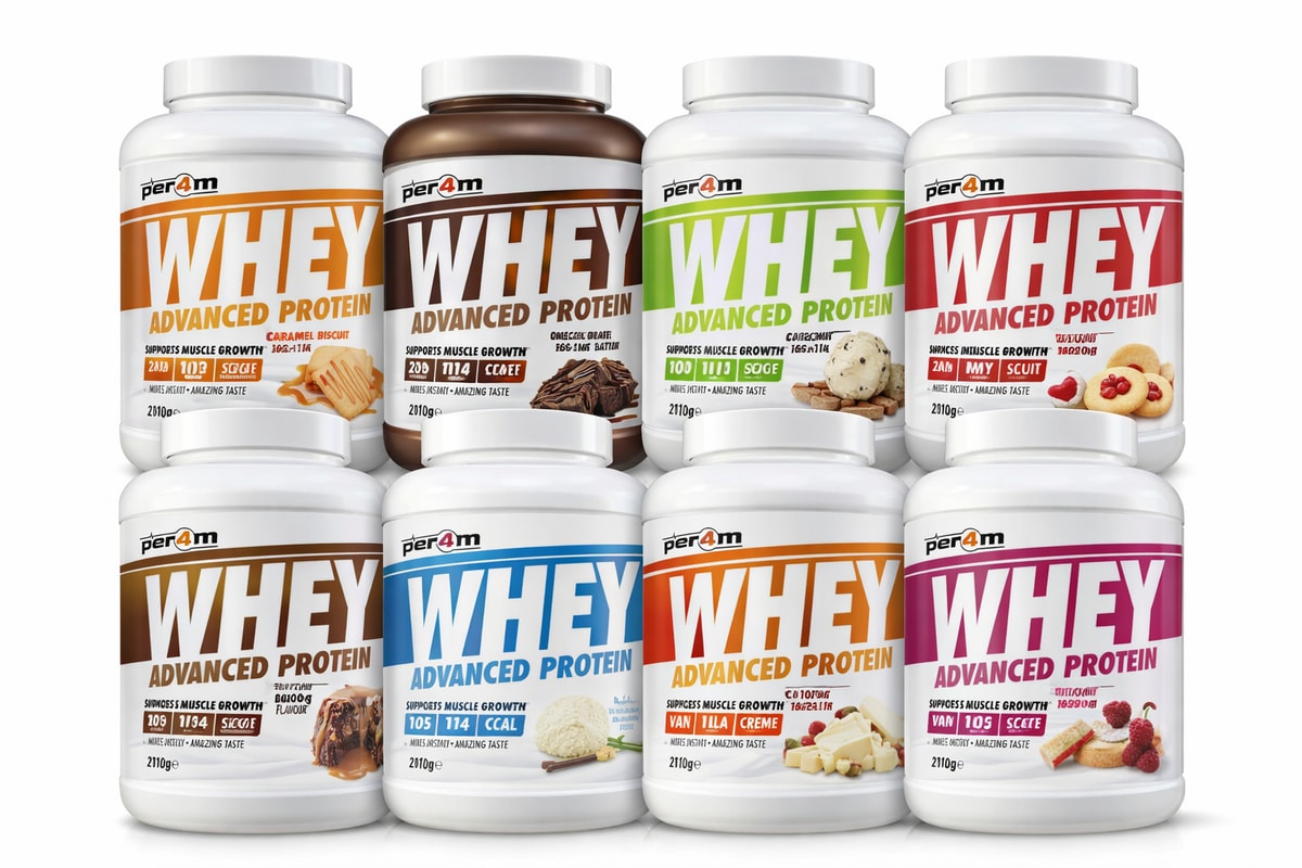 PER4M Advanced Whey Protein Powder 2kg ALL FLAVOURS 2010g 2.01g Gym Fitness High
