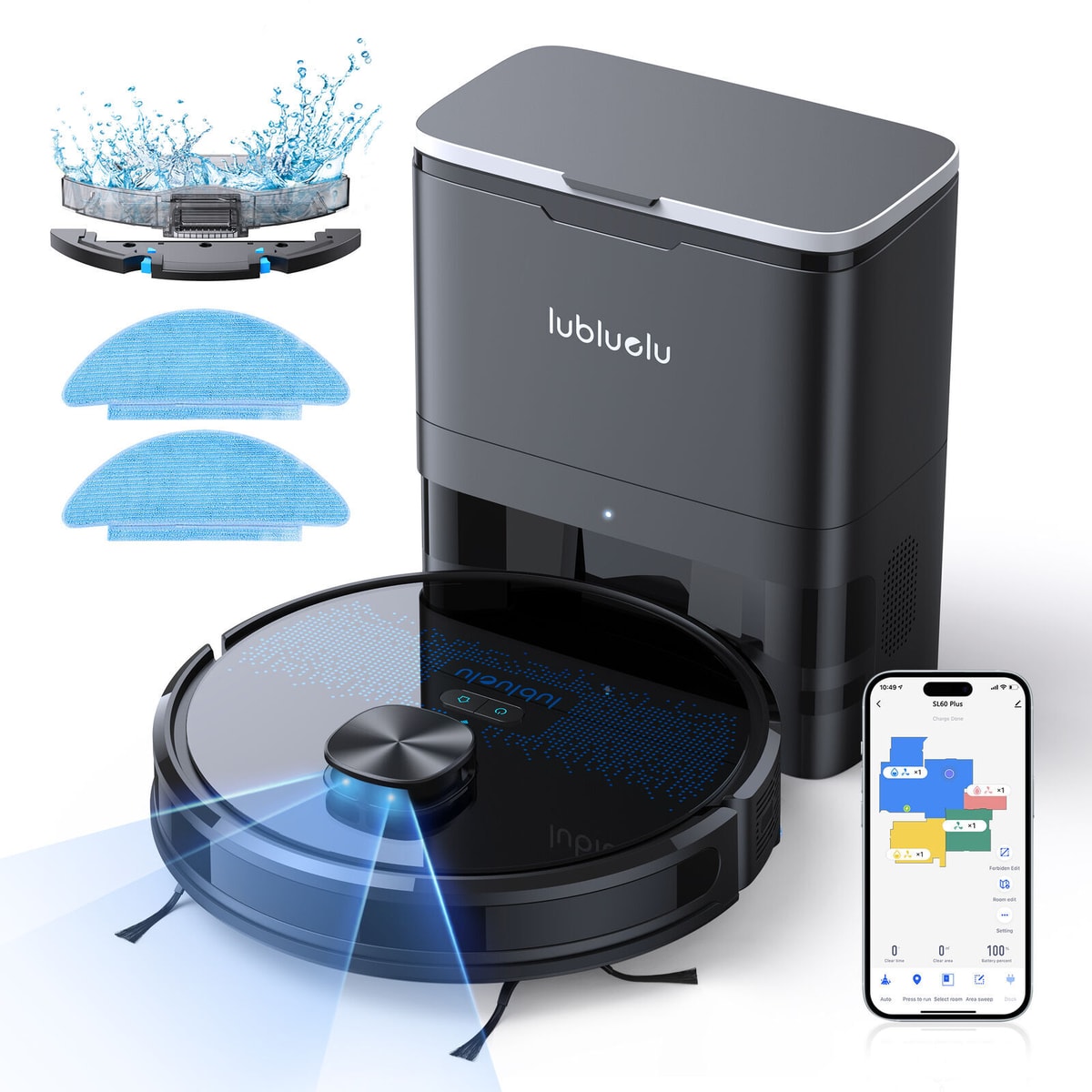 Lubluelu SL60 Plus Laser Robot Vacuum Cleaner with Mop & 2.5L Self-Empty Station