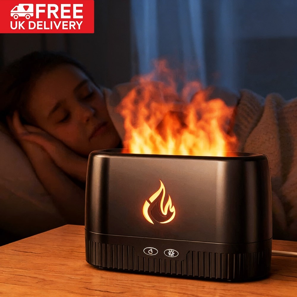 Flame LED Essential Oil Diffuser Aroma Aromatherapy Air Ultrasonic Humidifier UK
