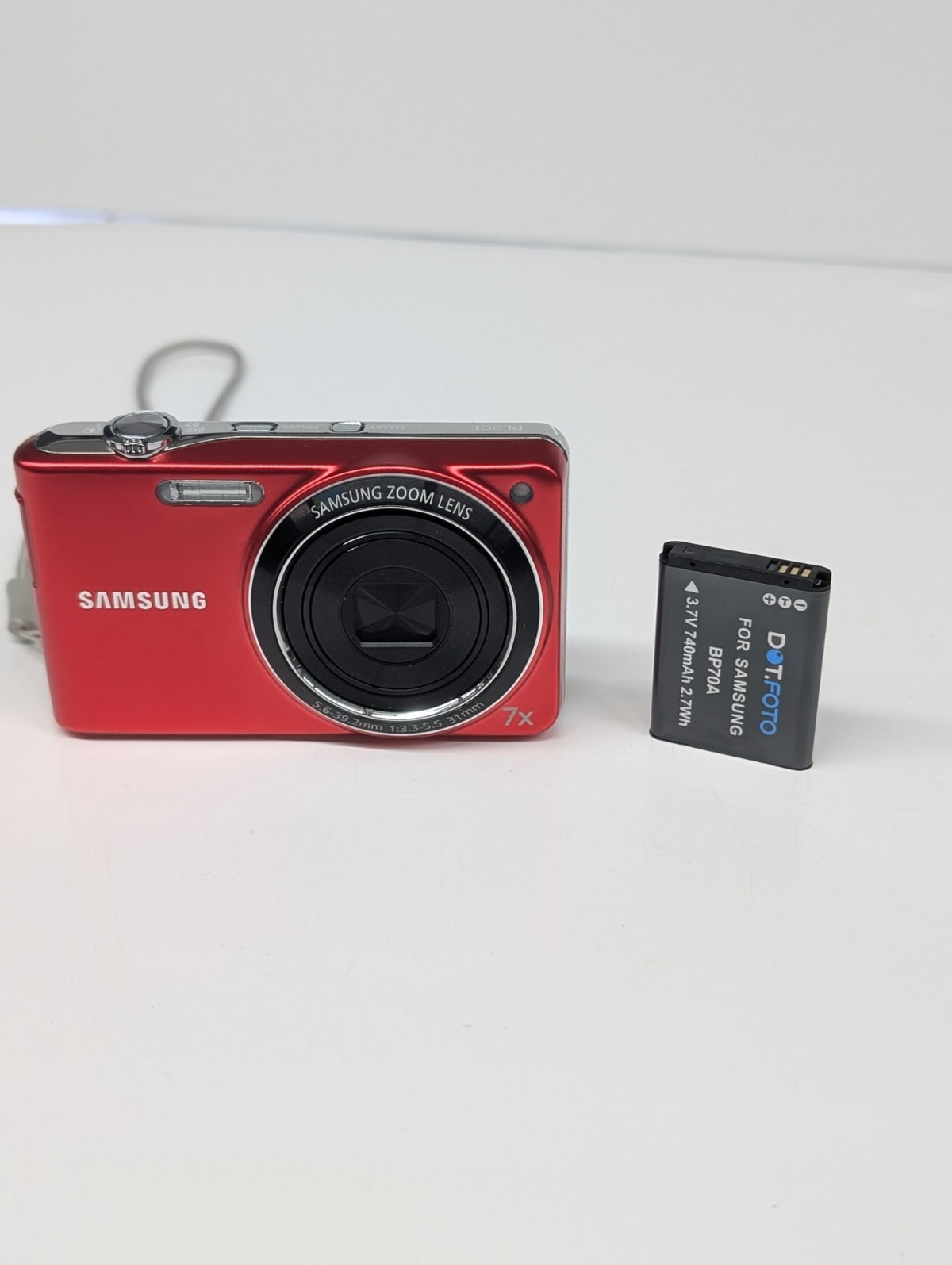 Samsung PL201 14.2MP Digital Camera With New Battery, Red - Tested