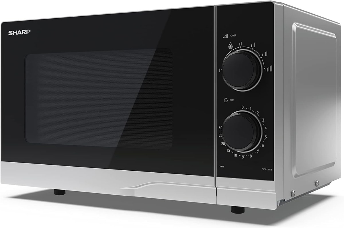 Sharp YC-PS201AU-S Manual Microwave Oven 20L Defrost Function 700w Silver