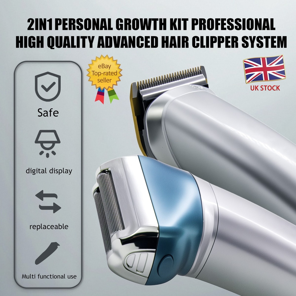 Electric Razor for Men Wet & Dry Shave, with Beard Trimmer,Cordles Rechargeable