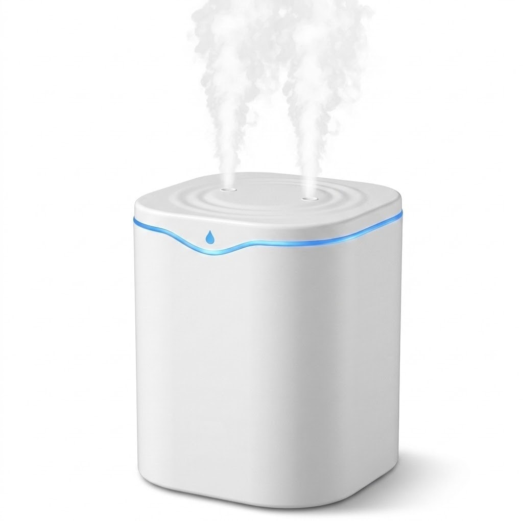 2L Air Humidifier Oil Diffuser Cool Mist Dual Nozzle Bedroom Home UK