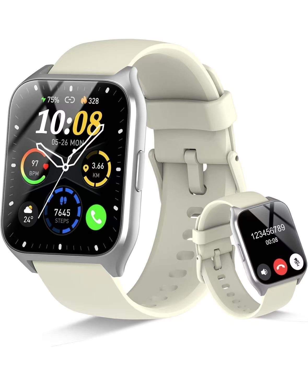 Smart Watch for Men Women Answer/Make Calls, 1.85" Touch Screen Grey