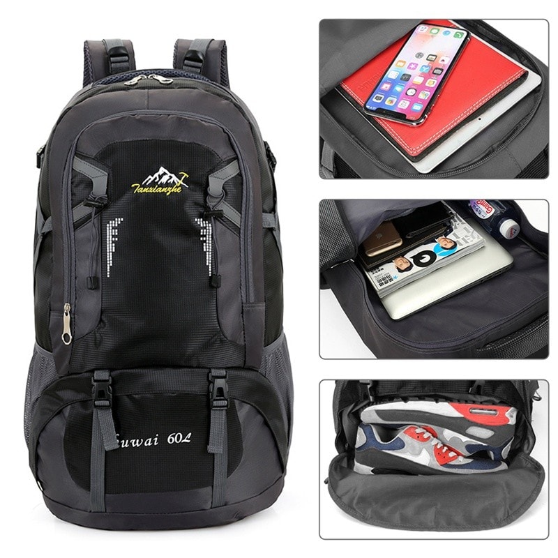 60L Large Waterproof Backpack Bag Camping Walking Hiking Outdoor Travel Rucksack