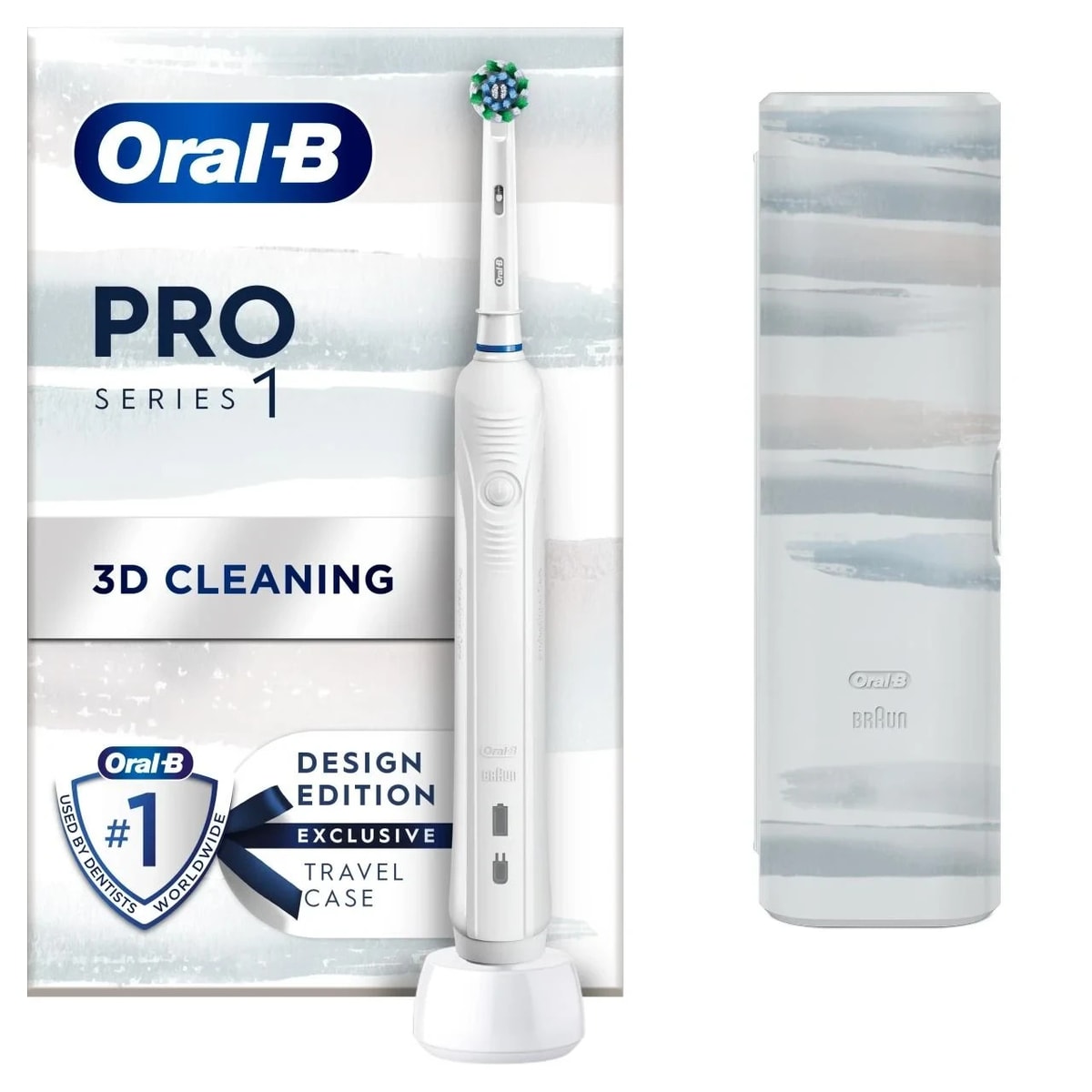 Oral B Pro 1, 680 Cross Action Rechargeable Electric Toothbrush with Travel Case