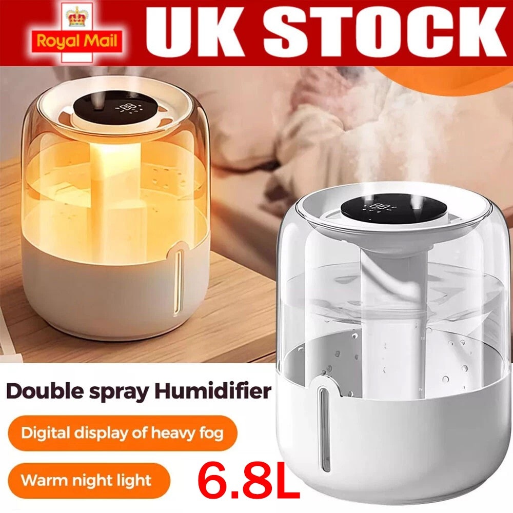 6.8L Humidifier Cool Mist Air Purifier for Home Baby Bedroom Plant Quiet Indoor