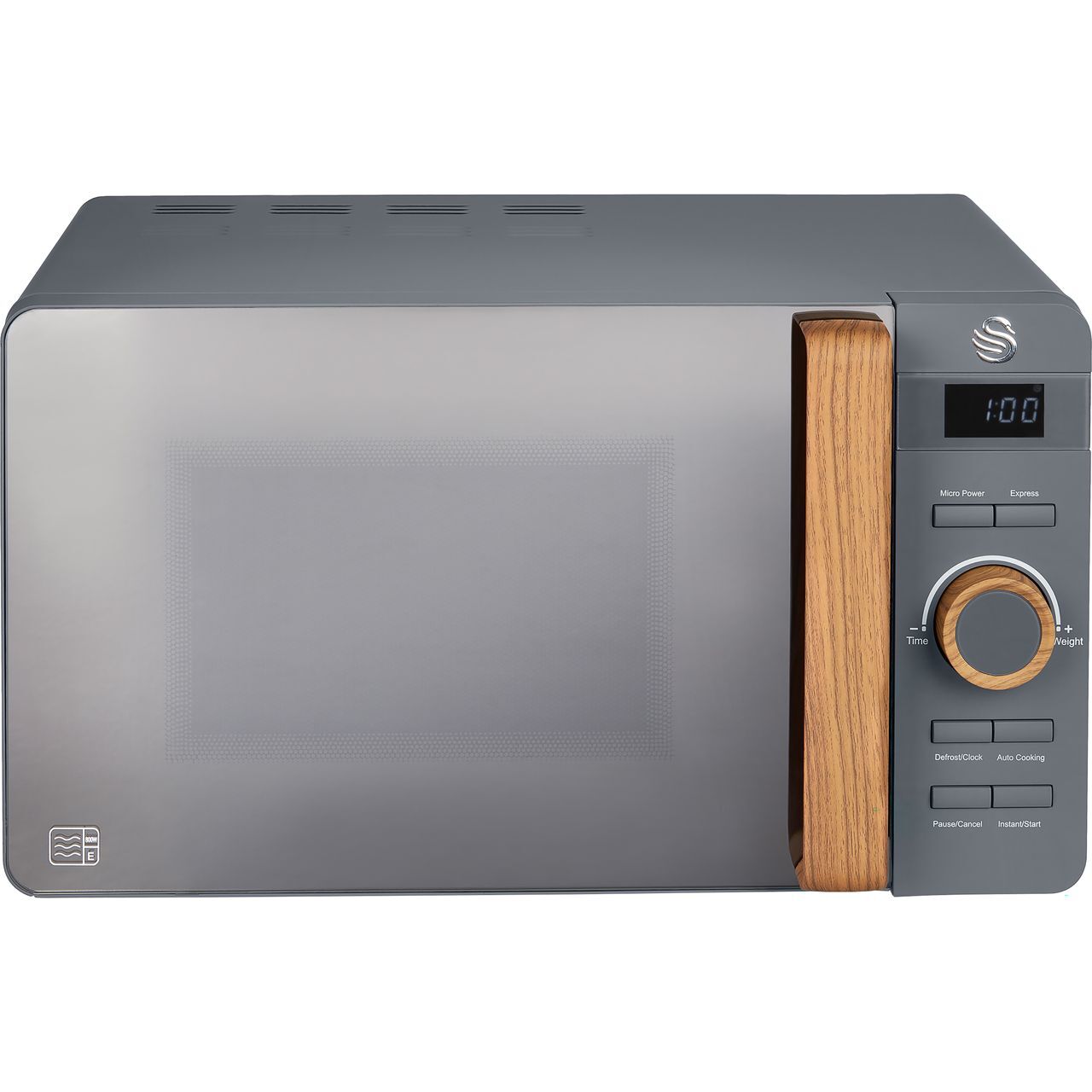 Swan SM22036LGRYN 800 Watt 20 Litres Free Standing Microwave Grey