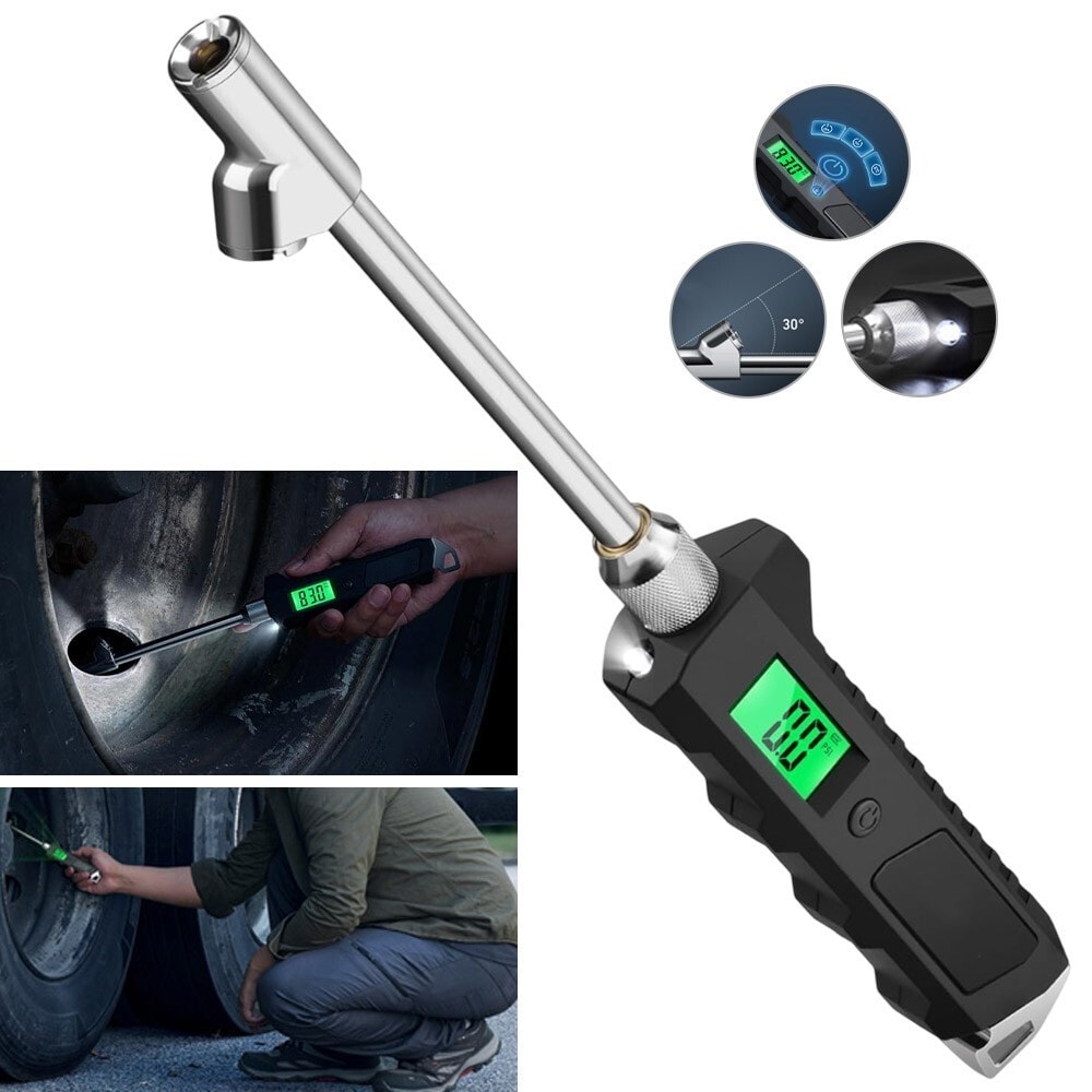 Digital Tyre Pressure Gauge 230 PSI RV Heavy Duty Dual Head for Truck Car LCD