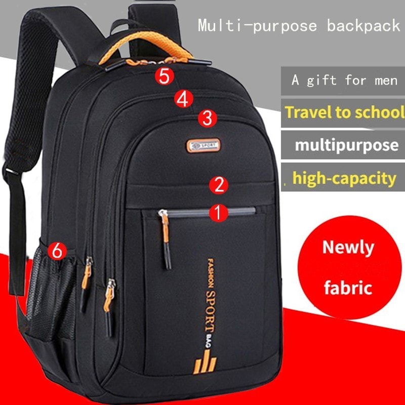 40L Backpack Oxford Waterproof Large Travel Rucksack School Shoulder Bag