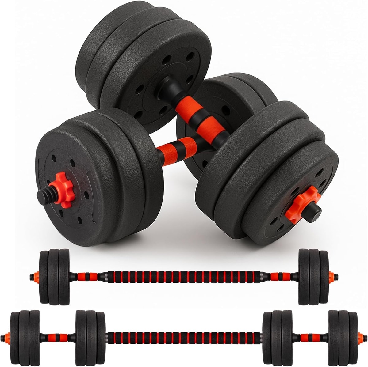 20KG Adjustable Dumbbell & Barbell Set Home Gym Weight Fitness Equipment