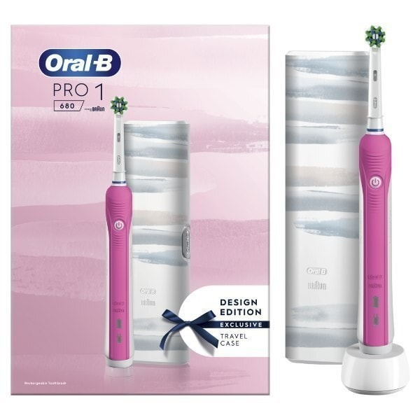 Oral-B Braun Pro 1 680 Rechargeable Pink Electric Toothbrush