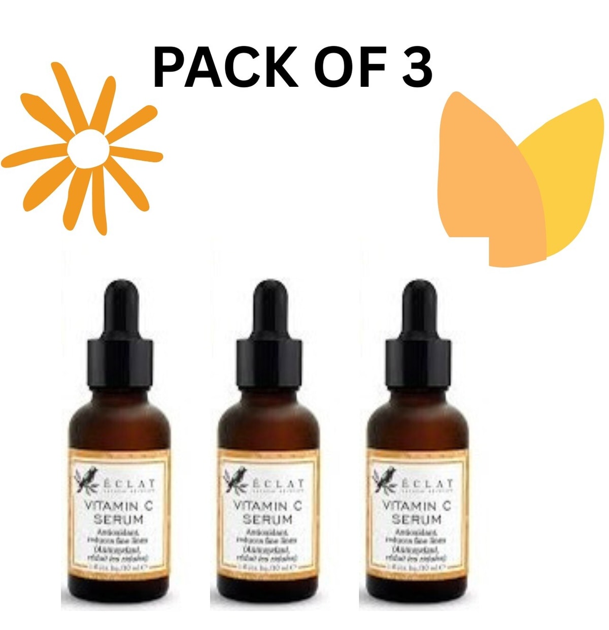 3x Eclat Vitamin C Face Serum Brightening Anti-Aging Skin Care 30ml