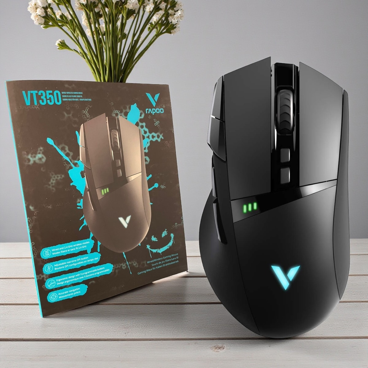 Rapoo VT350 Gaming Wireless Mouse 5000 DPI Programmable Button For PC Laptop Mac