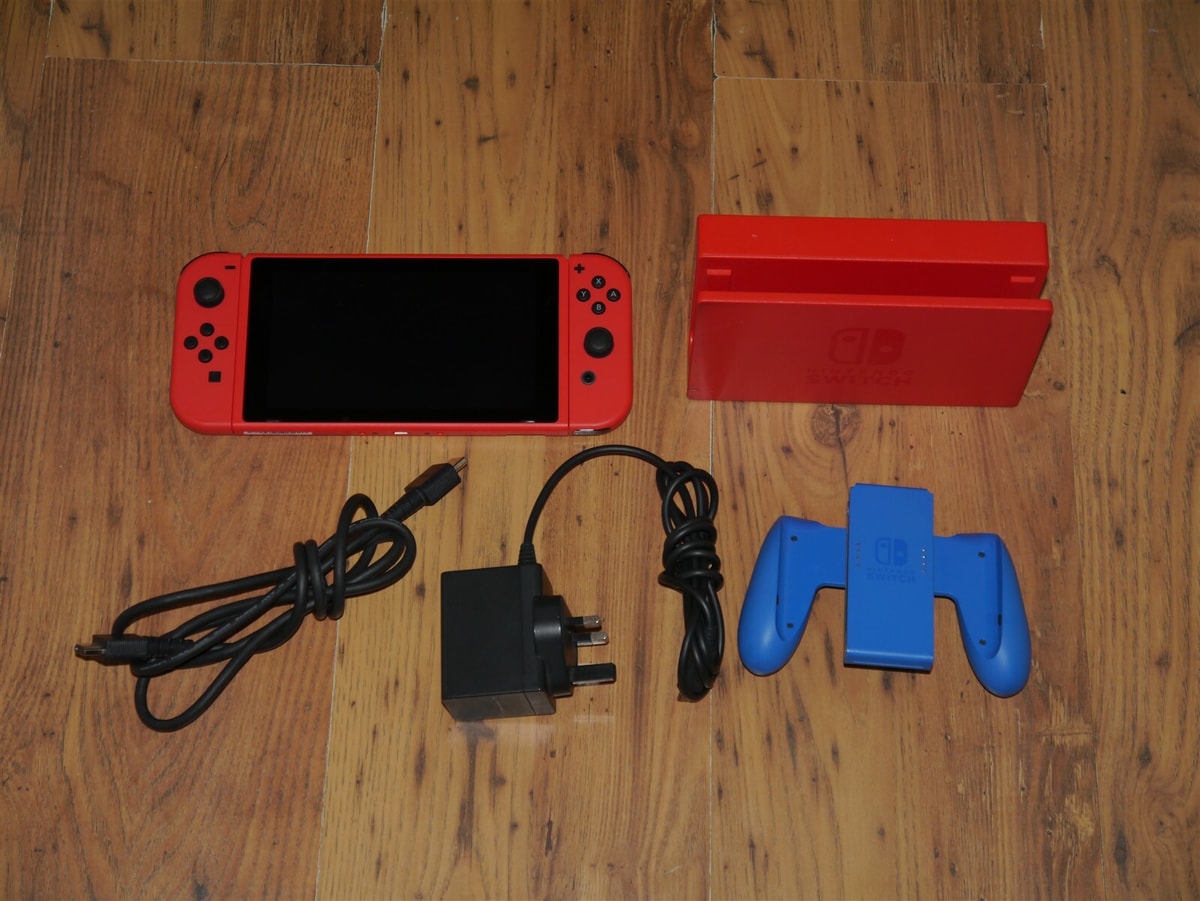 Nintendo Switch Mario edition red handheld games console system