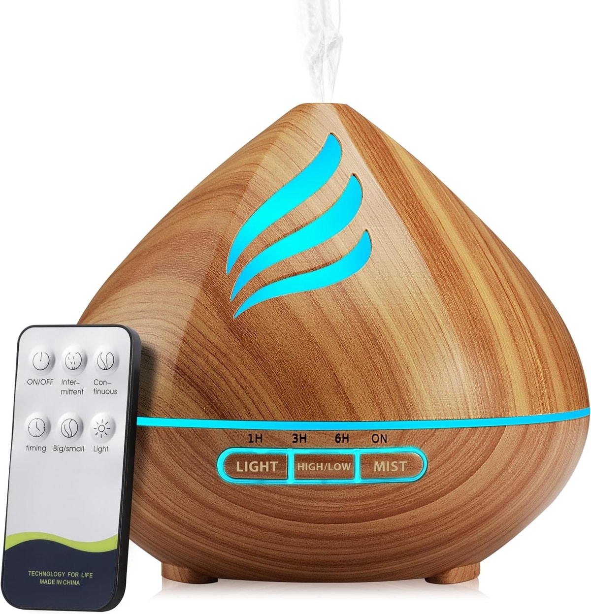 VitezTab 500ml Remote Control Humidifier with Aroma Diffuser & 7-Color LED Light