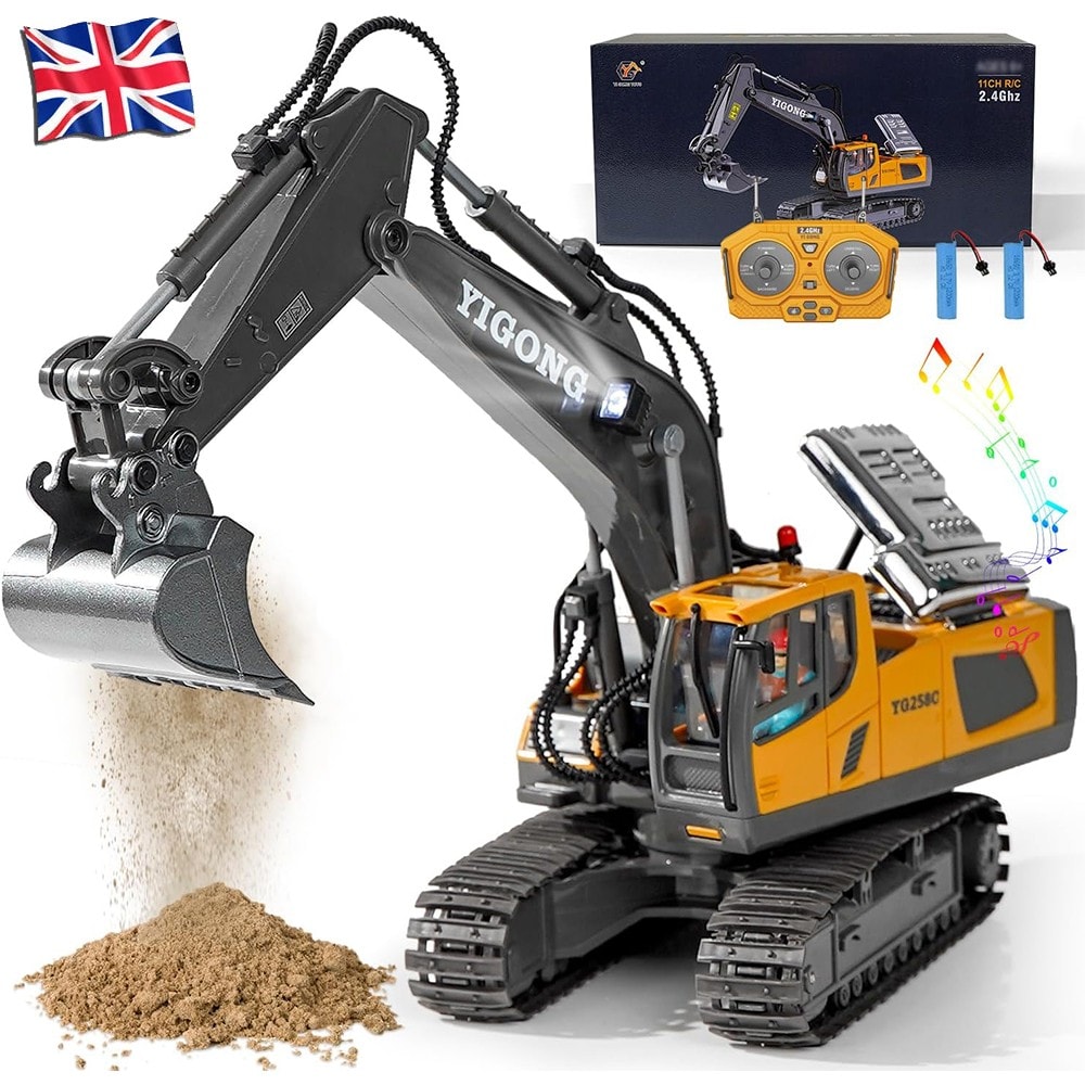 Remote Control Heavy Excavator Truck 11CH Crawler 2.4G RC Car with Battery