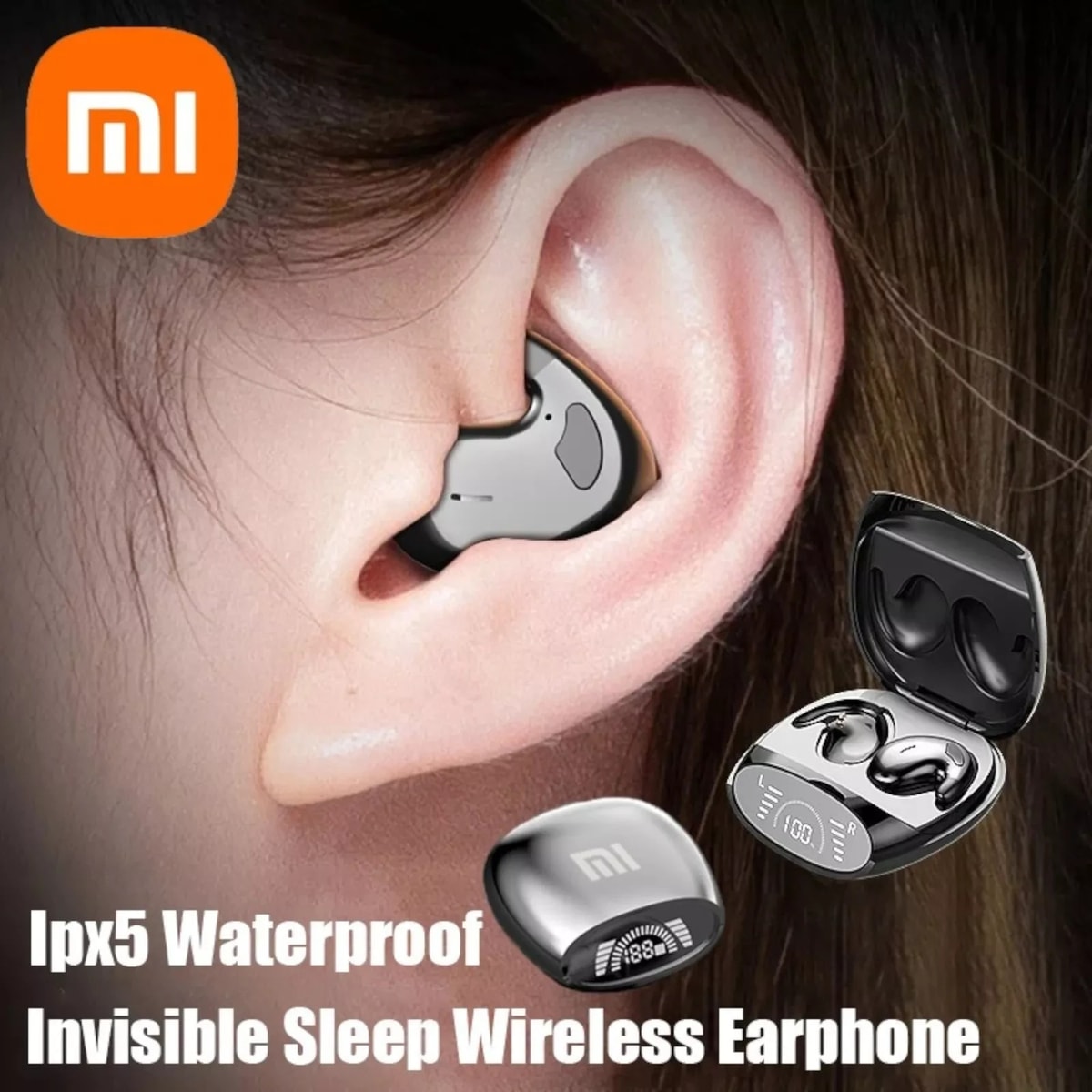 Wireless Bluetooth Earbuds Invisible Sleep Earphones Noise Cancelling TWS