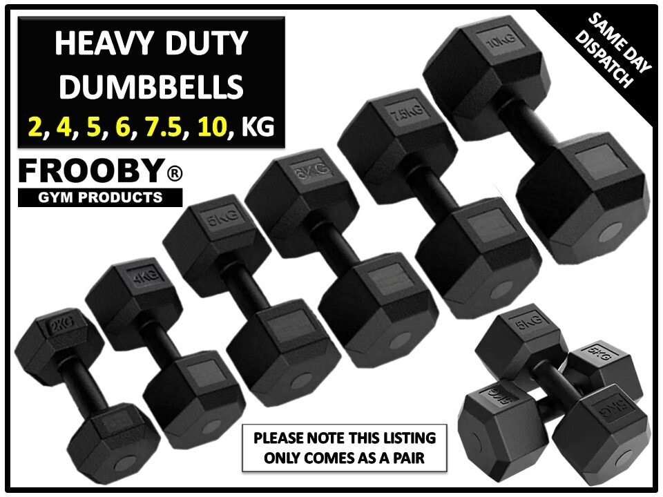 2x2kg/4kg/5kg/6kg/7.5kg/10kg Dumbbells Hex Dumbbell Hand Weights Set NEW 36-12