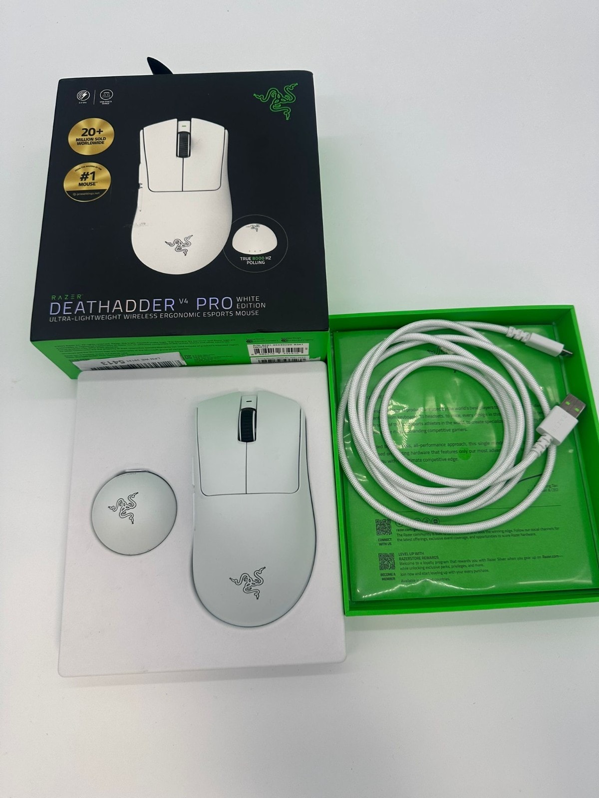 Razer DeathAdder V4 Pro Wireless Gaming Mouse White