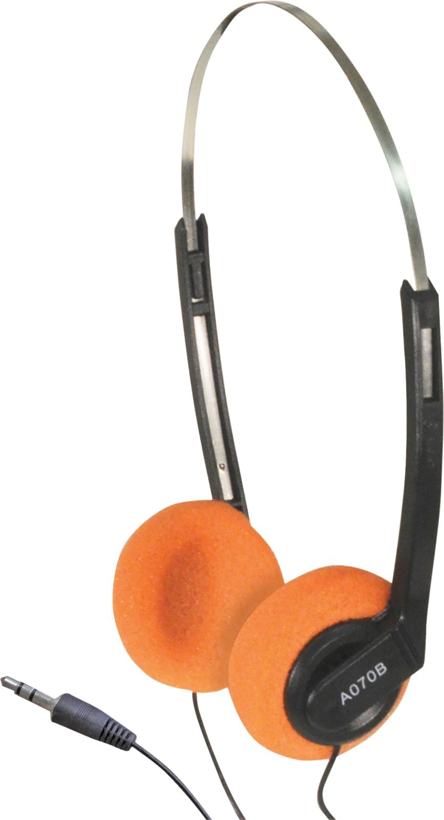 SoundLAB Retro Walkman Style Stereo Headphones With Orange Pads (black)