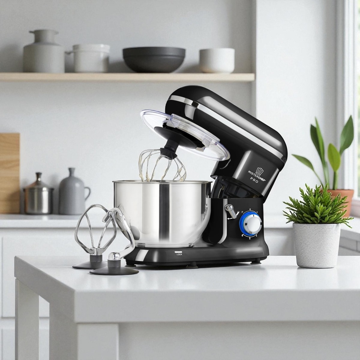 Stand Mixer PRO Electric 5.5L 1600W 3 Attachments 6 Speeds by MisterChef