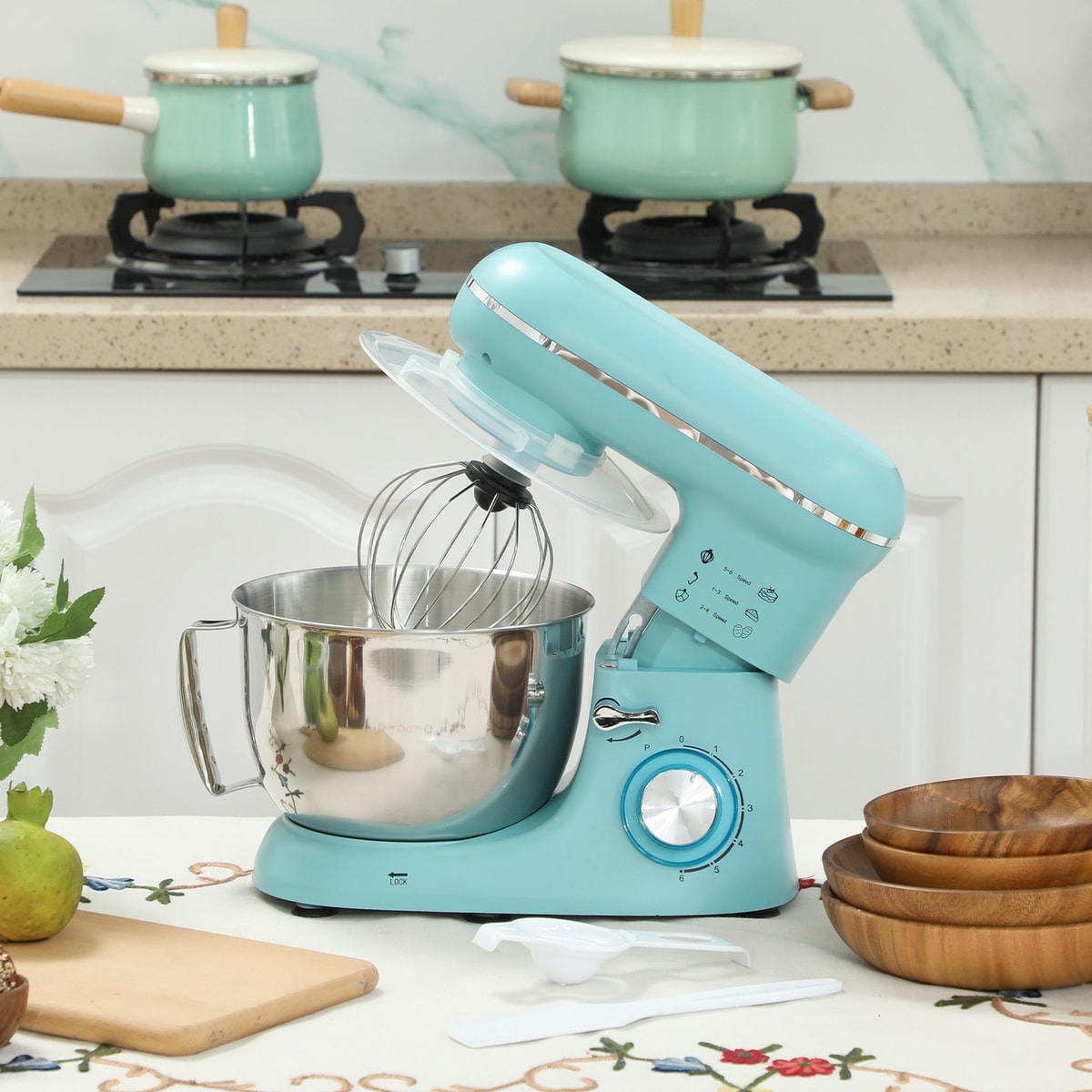 1300W Kitchen Stand Mixer, With Accessories - Blue