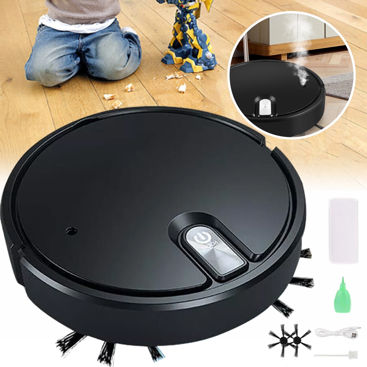 Smart Robot Vacuum Cleaner Automatic Sweeping Robot USB Pet Hair Floor Sweeper