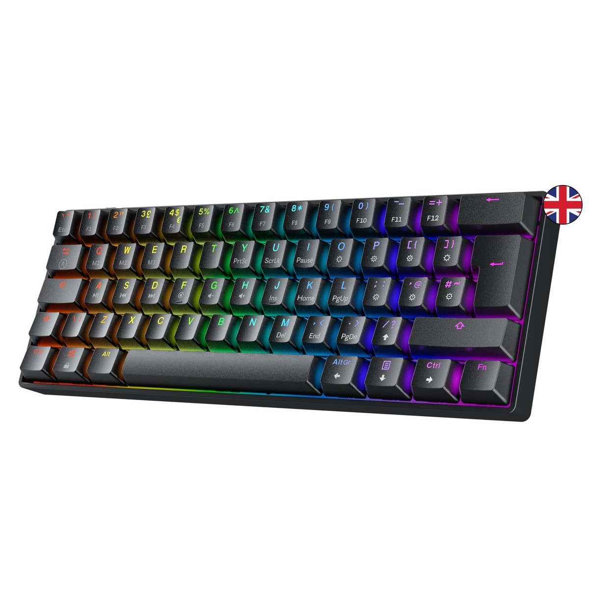 GK61 Mechanical Gaming Keyboard - 62 keys Multi Color RGB Illuminated LED