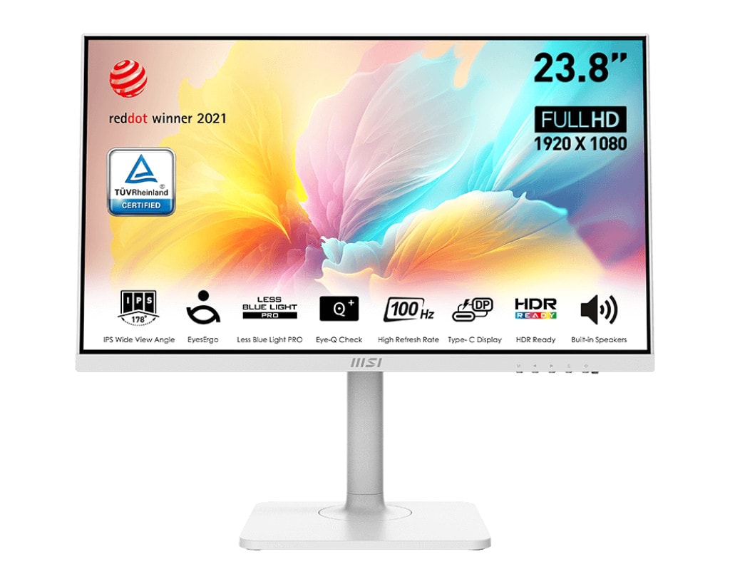 MSI MODERN MD2412PW 23.8" IPS LED White Monitor 1920x1080 1ms HDMI USB-C