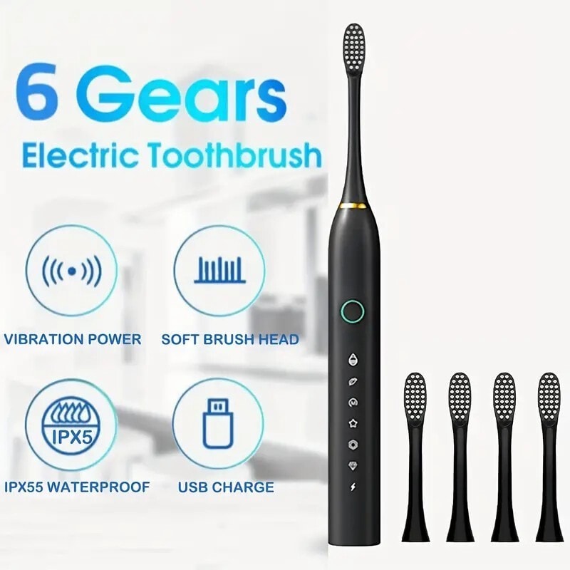 Toothbrush Electric Rechargeable Pro Rotating Brush Oral-B Heads Timer Modes Usb