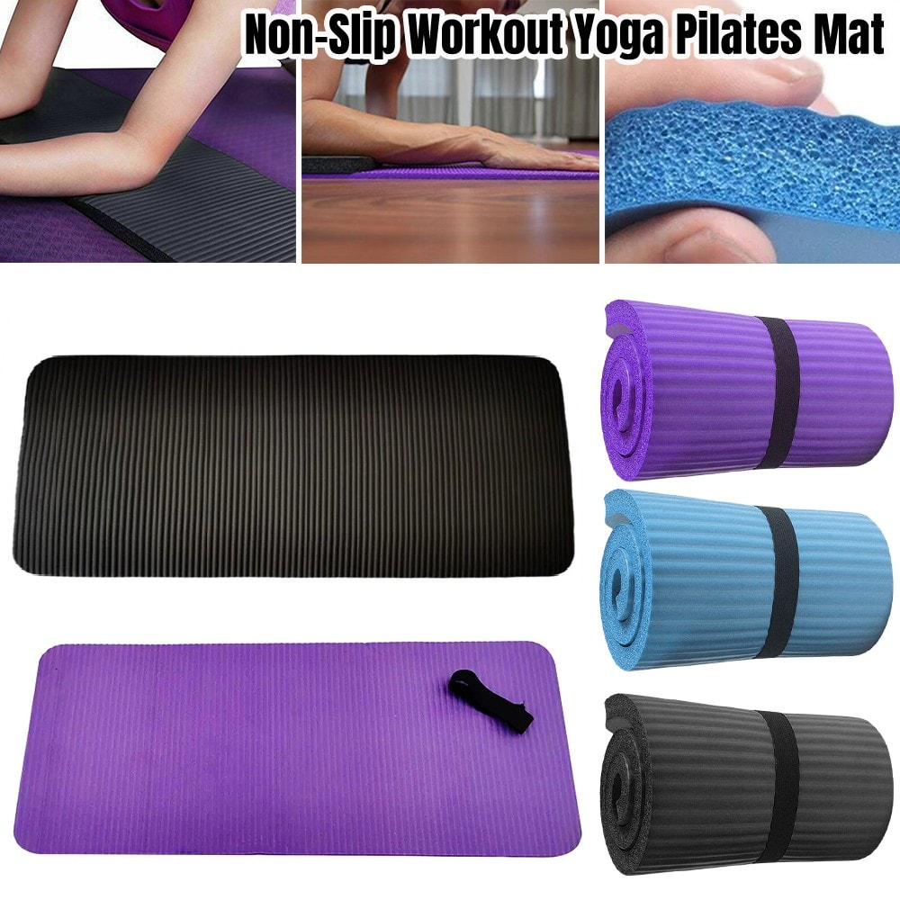15mm Thick Yoga Mat Pad Nonslip Exercise Fitness Pilate Gym Fitness Durable 60cm