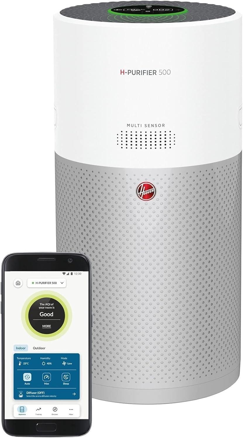 Hoover 500 Air Purifier with Fast Acting H-TRIFILTER and Diffuser White