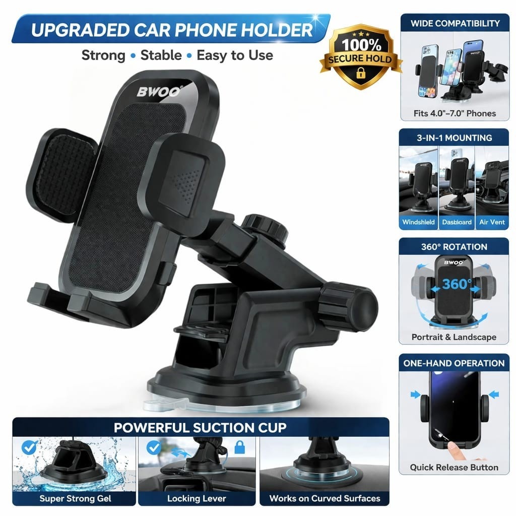 Car Phone Holder Universal Mount Mobile For iPhone Windscreen Dashboard Air Vent