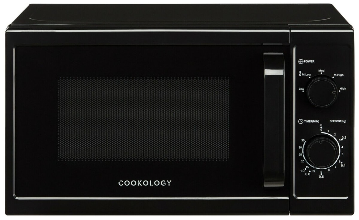 Cookology Microwave Oven 800W Dial 20L Freestanding 44cm - Black CMAFS20LBK