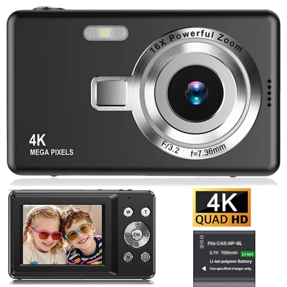 Digital Camera FHD 1080P 50MP 2.4'' LCD Display Screen 16X Zoom Anti-Shake UK