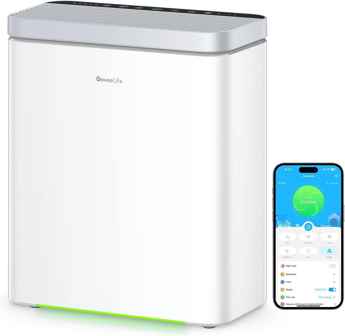 GoveeLife Smart Air Purifier for Large Rooms (White)