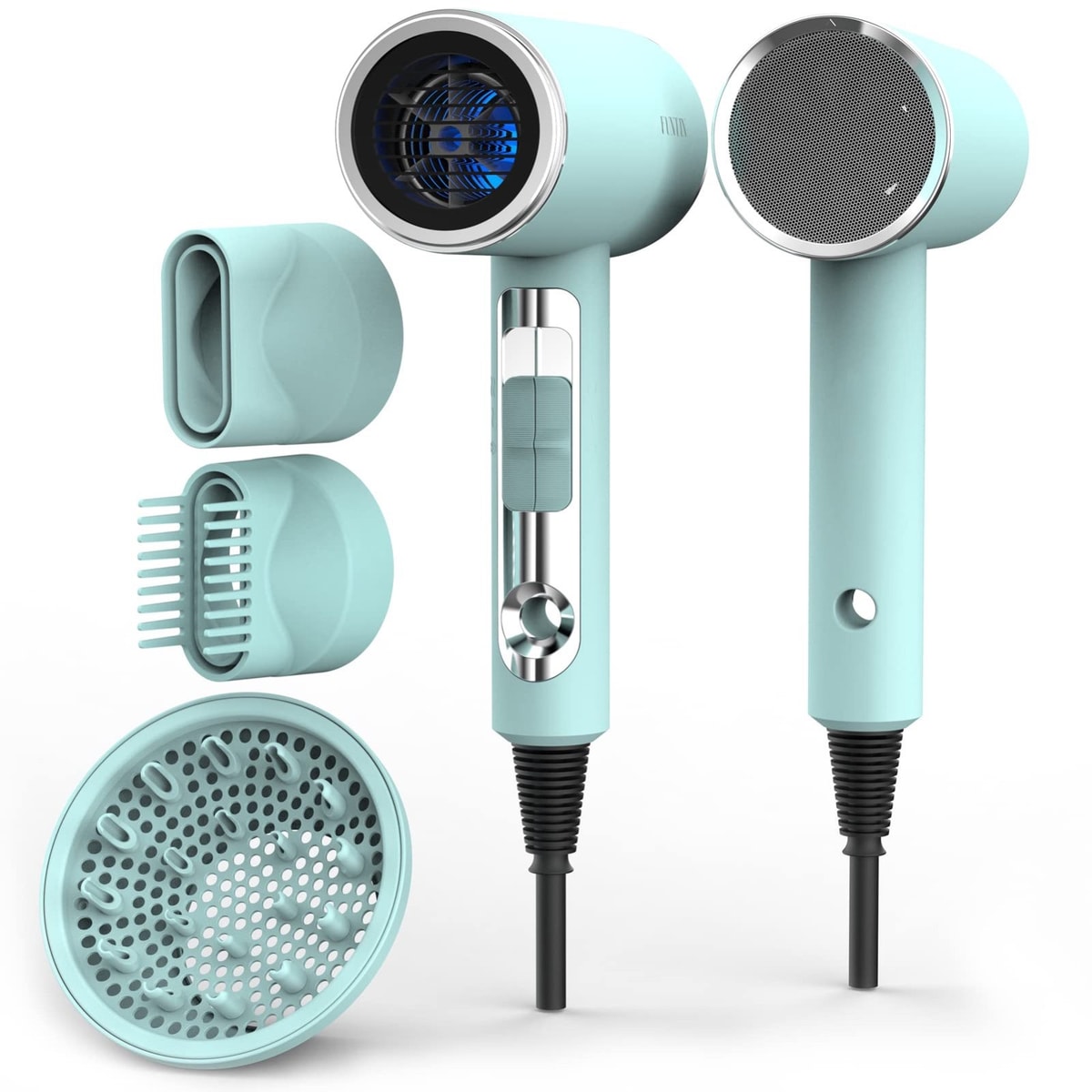 FUNTIN Hair Dryer with Intelligent Thermostat + Diffuser 2400W Tiffanny Blue NEW