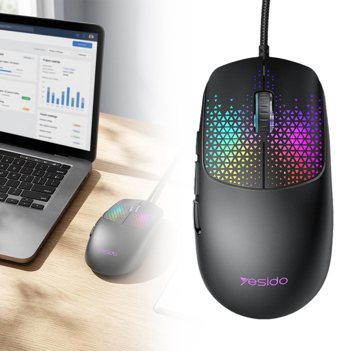 Gaming Mouse Optical Sensor PC Laptop Wired 7200 DPI 6 Programmable Buttons