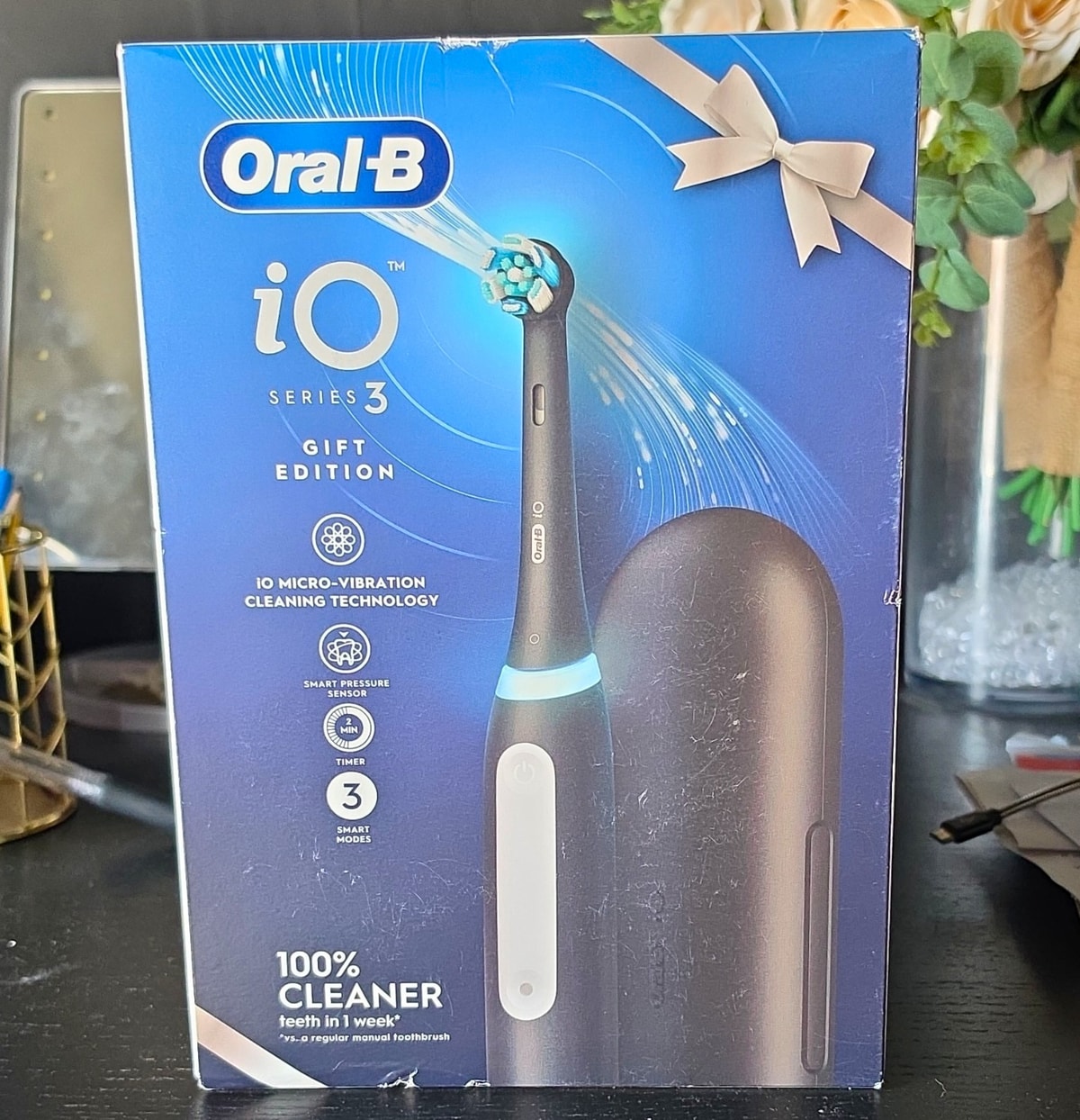Oral-B iO Series 3 Gift Edition Black Electric Toothbrush Timer Travel Case