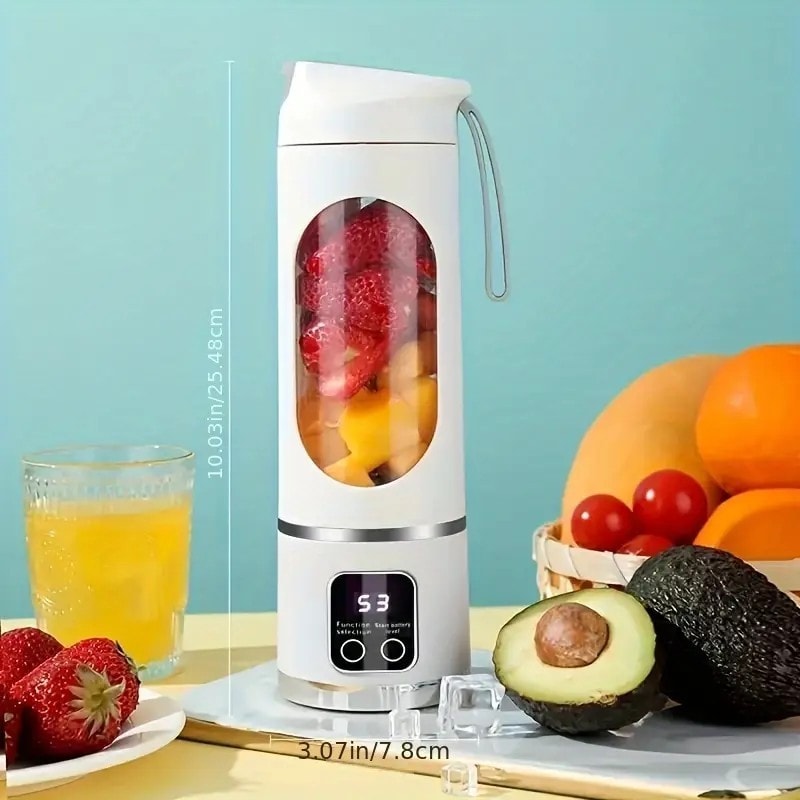 Portable Blender 450ml USB Rechargeable 12 Blade Smoothie Ice Crusher Travel Pro