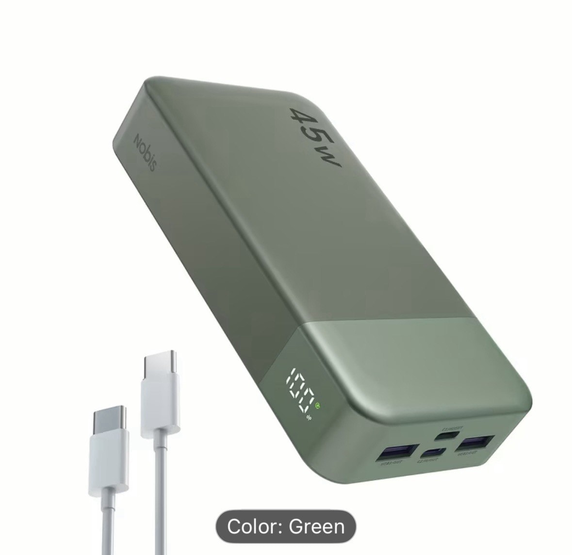 Power Bank 20000mAh 45W PD Fast Charging External Battery Backup For Cell Phone
