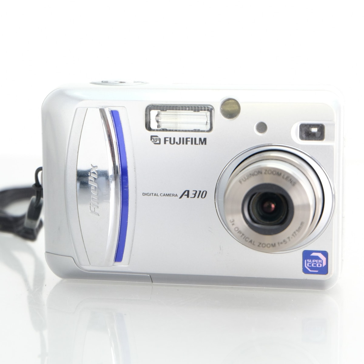 Fujifilm FinePix A310 Digital Camera 3.2MP CCD Retro Compact Silver Tested