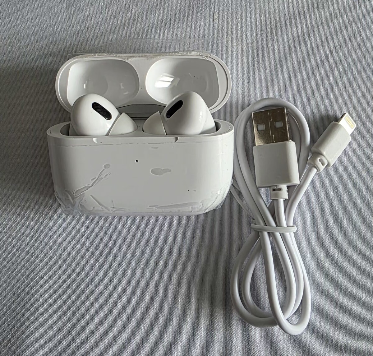 Wireless Bluetooth Earbuds with Charging Case + Lightning Cable (AirPods Style)