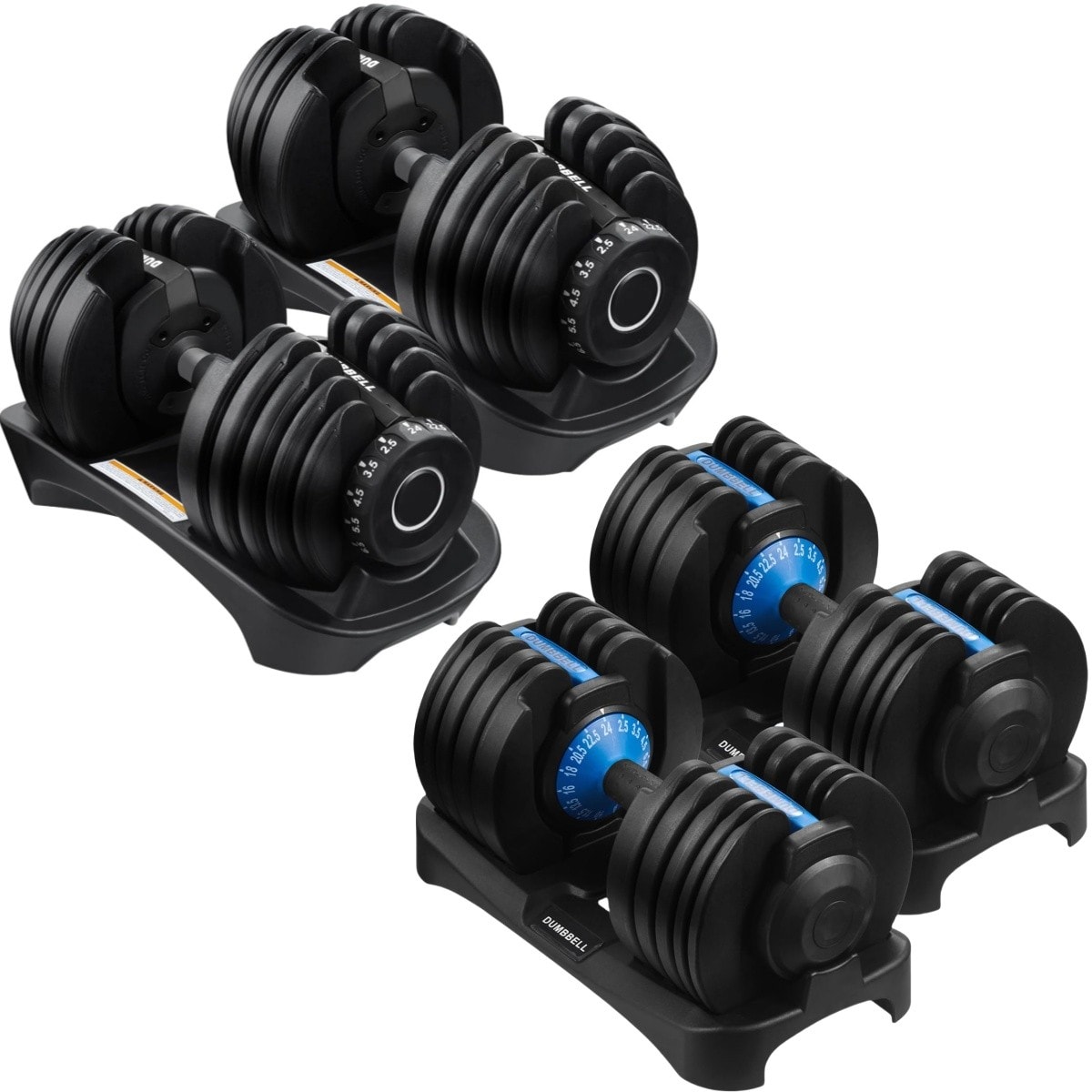 Adjustable Dumbbells Weights 12-40kg Pair Home Gym Fitness Equipment Workout Set