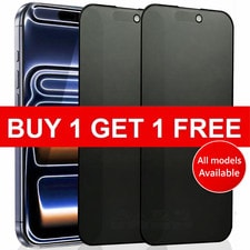 Privacy Screen Protector Tempered For iPhone 17 16 15 14 13 12 11 Pro Max Plus