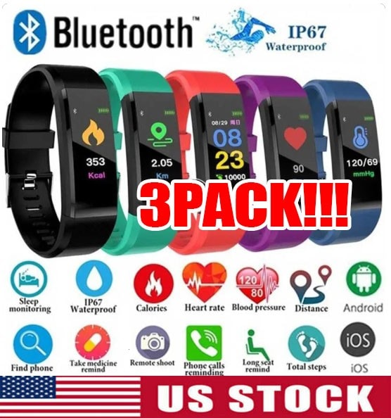 USA Sports Fitness Tracker Watch Heart Rate Blood Pleasure Activity Monitor