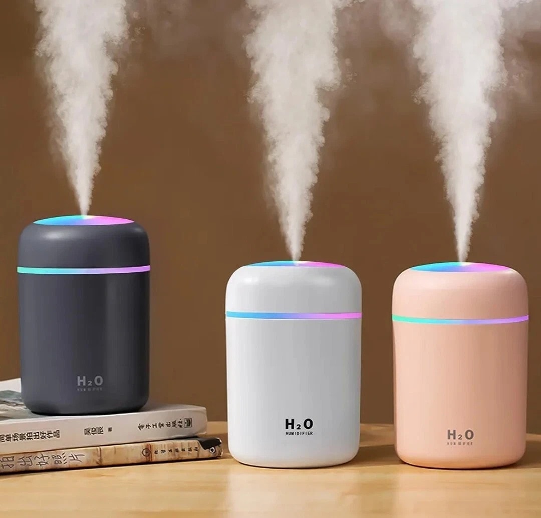 【BUY 1 GET 1 FREE】 Humidifier 300ML Portable USB, Night Light for Home Office UK