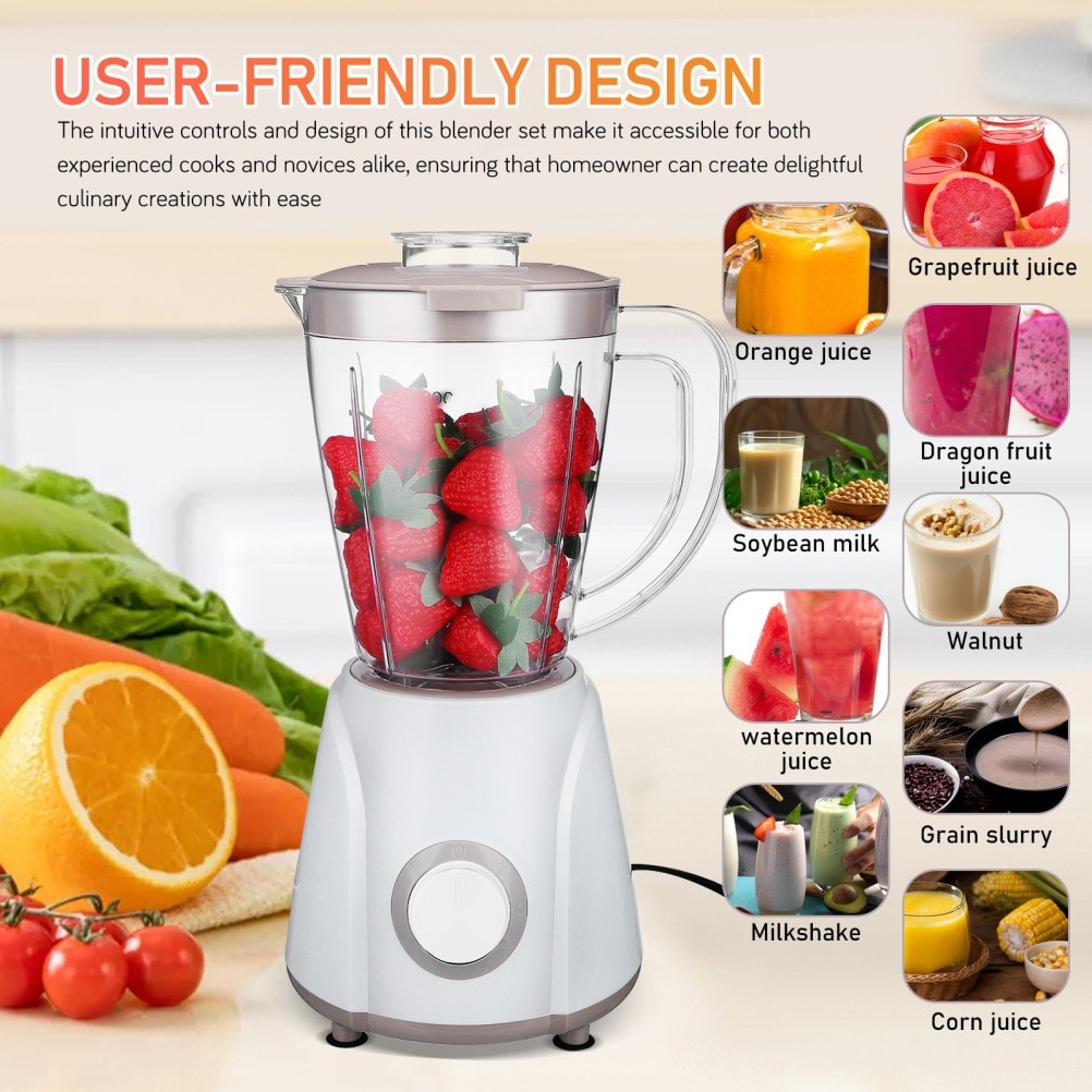 1.4L+250mL Food Blender Cup Juicer Mixer Ice Crusher Smoothie Maker Grinder NEWs